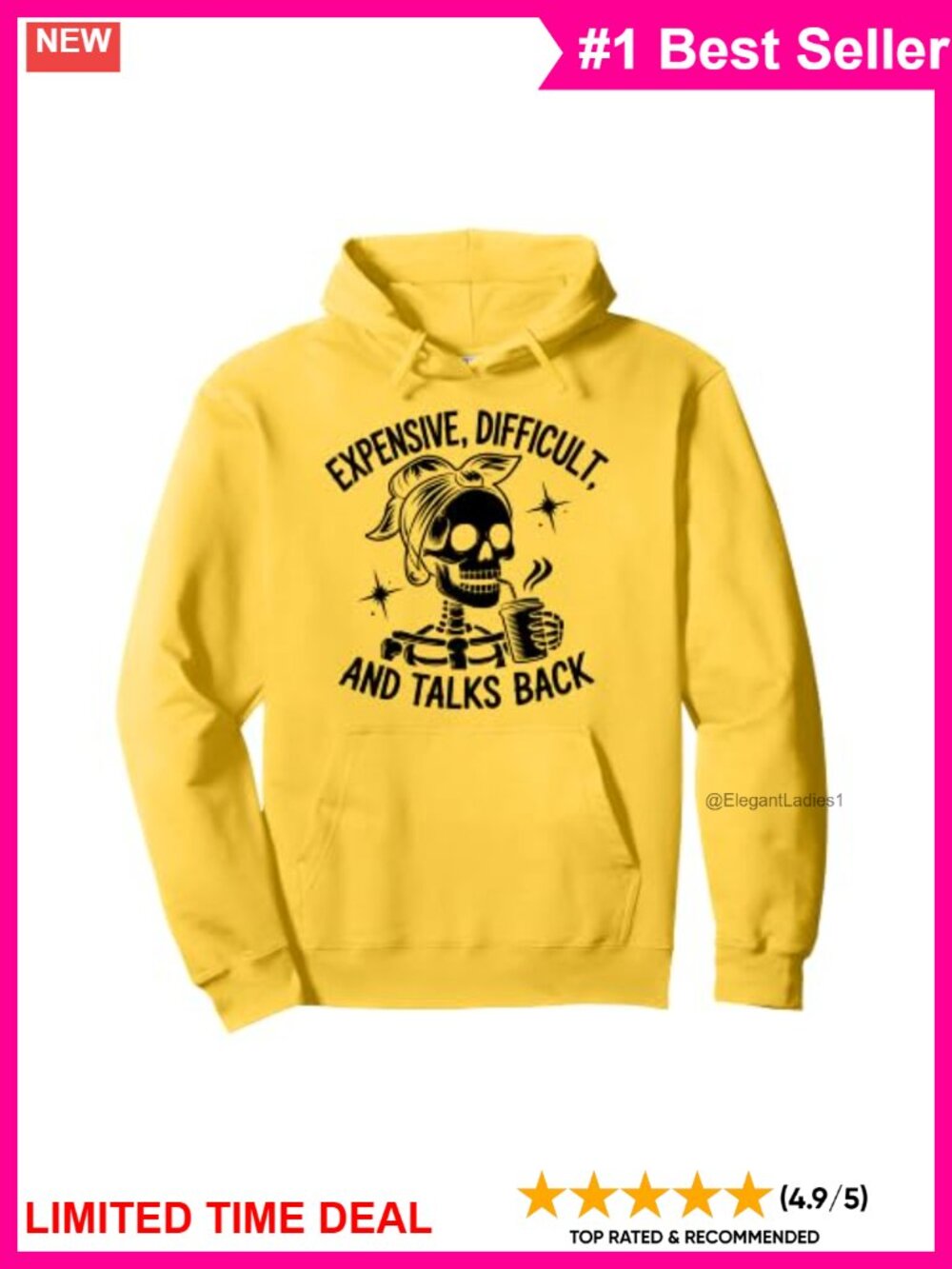 Skeleton Mom Coffee Pullover Hoodie Funny Graphic Print